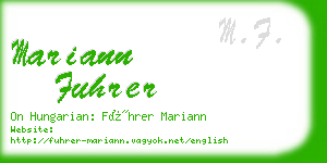 mariann fuhrer business card